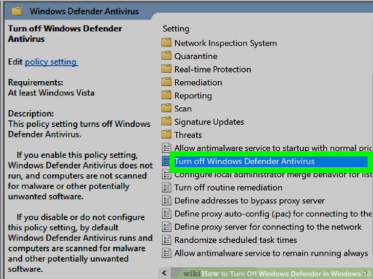 Windows 10 turn off malware